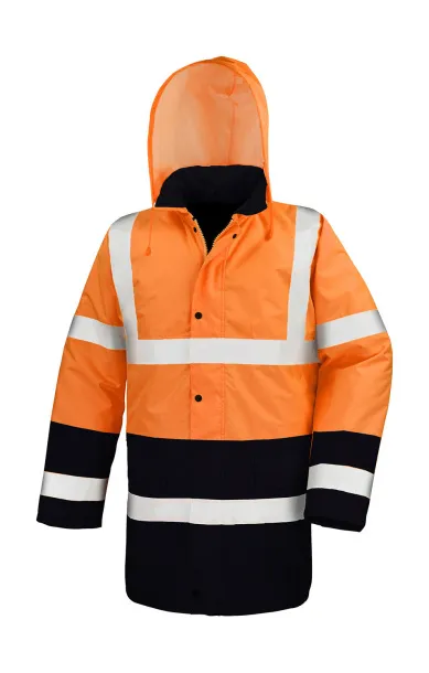  Core Motorway 2-Tone Safety Coat - Result Safe-Guard Fluorescent Orange Black