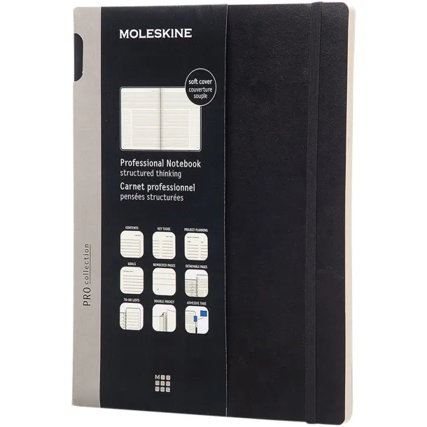 Moleskine Pro notebook XL soft cover - Moleskine Solid black