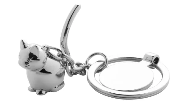 Telyn trolley coin keyring, dog Silver