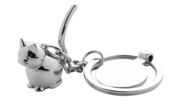 Telyn trolley coin keyring, dog Silver