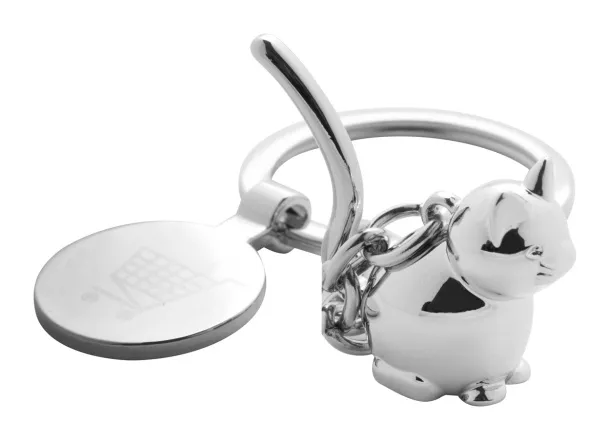 Telyn trolley coin keyring, dog Silver