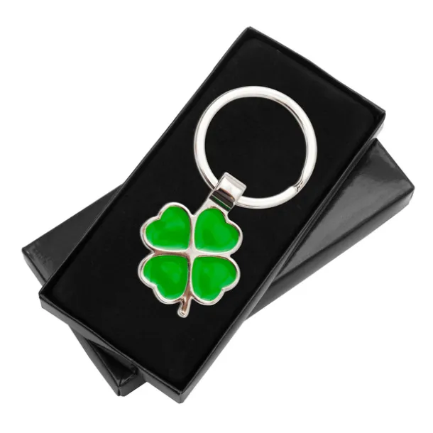 CLOVER LUCK metal key ring Green