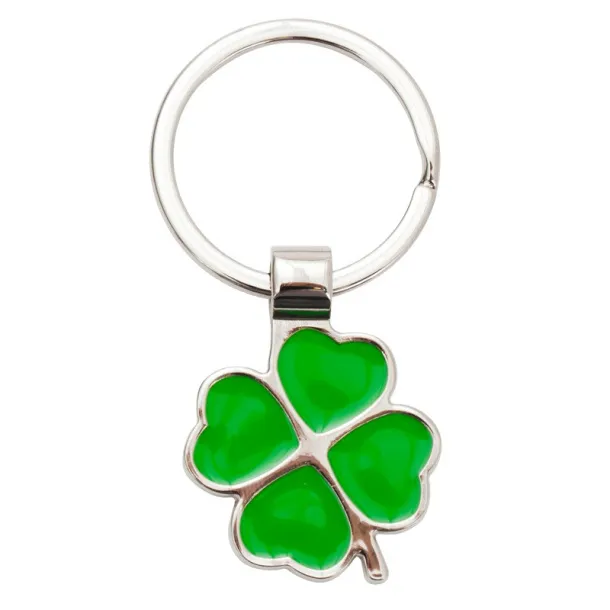 CLOVER LUCK metal key ring Green