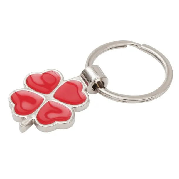 CLOVER LUCK metal key ring Red