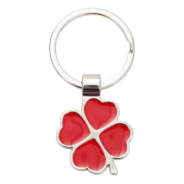 CLOVER LUCK metal key ring Red