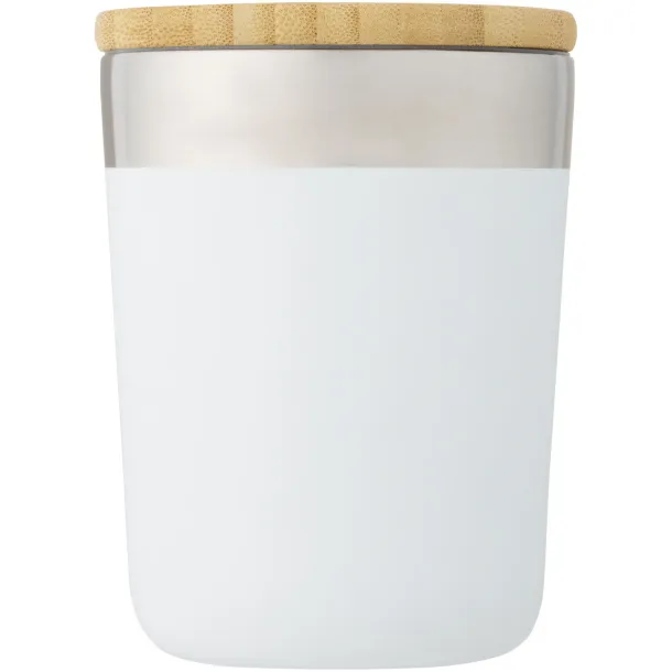 Lagan 300 ml copper vacuum insulated stainless steel tumbler with bamboo lid - Unbranded White