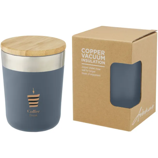 Lagan 300 ml copper vacuum insulated stainless steel tumbler with bamboo lid - Unbranded Ice blue