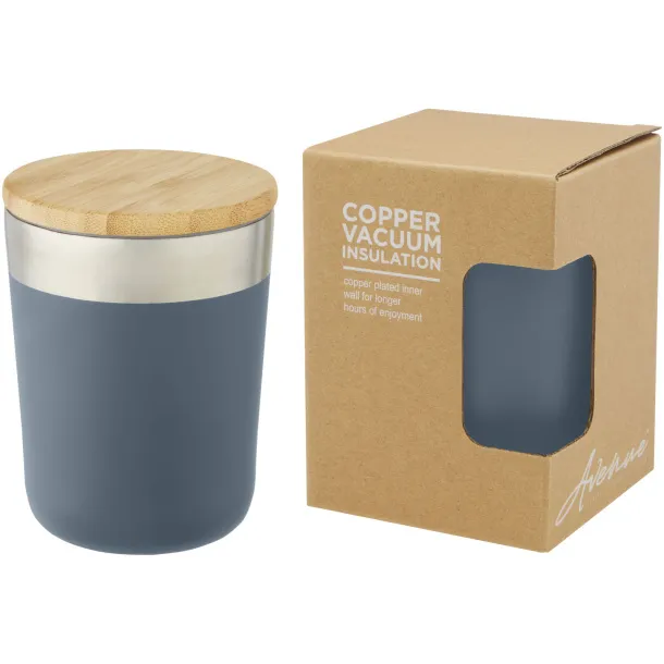 Lagan 300 ml copper vacuum insulated stainless steel tumbler with bamboo lid Ice blue