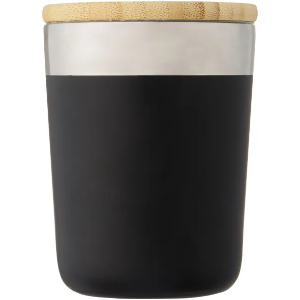 Lagan 300 ml copper vacuum insulated stainless steel tumbler with bamboo lid - Unbranded Solid black