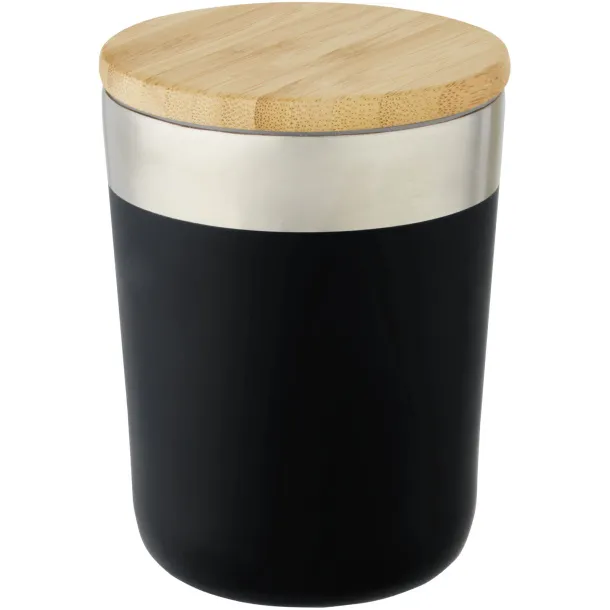 Lagan 300 ml copper vacuum insulated stainless steel tumbler with bamboo lid Crna