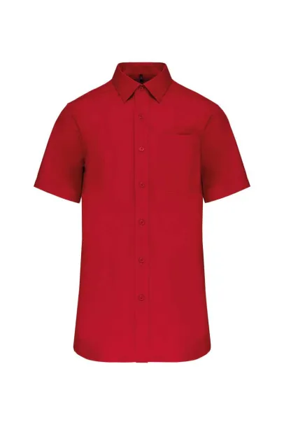  MEN'S SHORT-SLEEVED COTTON POPLIN SHIRT - Kariban Klasična crvena