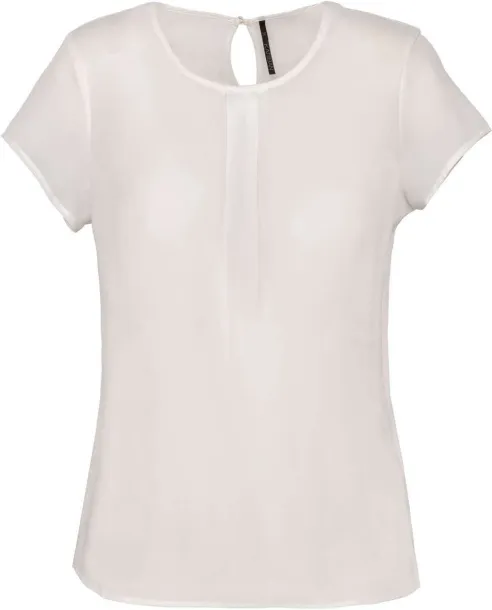  LADIES' SHORT-SLEEVED CREPE BLOUSE - Kariban Off White