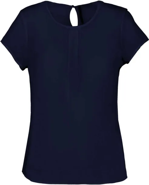  LADIES' SHORT-SLEEVED CREPE BLOUSE - Kariban Dark Royal Blue