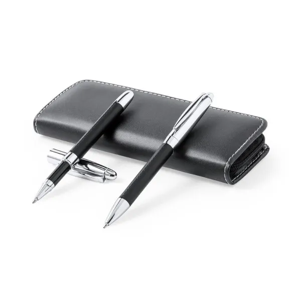  Writing set, ball pen and roller ball pen Crna