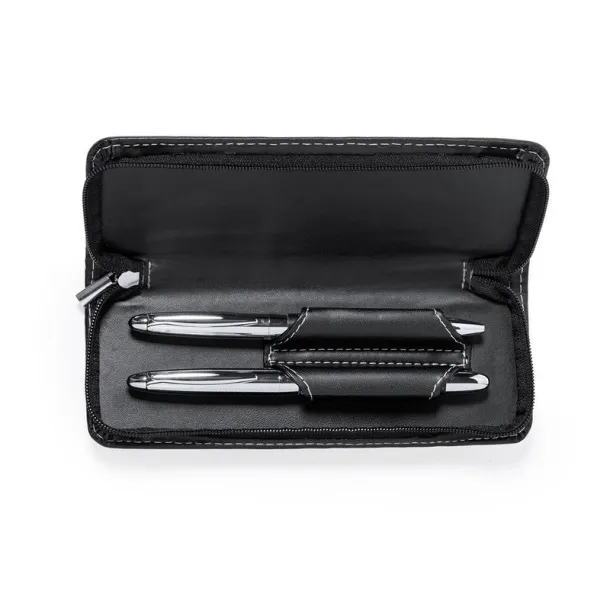  Writing set, ball pen and roller ball pen Crna