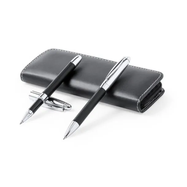  Writing set, ball pen and roller ball pen Crna