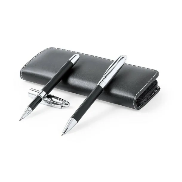  Writing set, ball pen and roller ball pen Crna