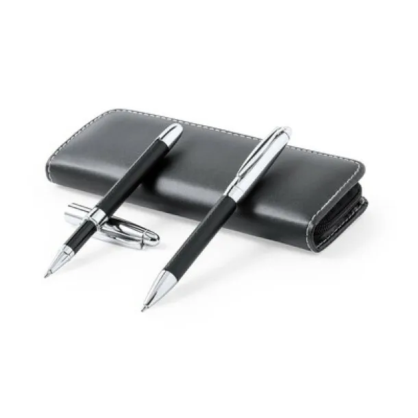  Writing set, ball pen and roller ball pen Crna