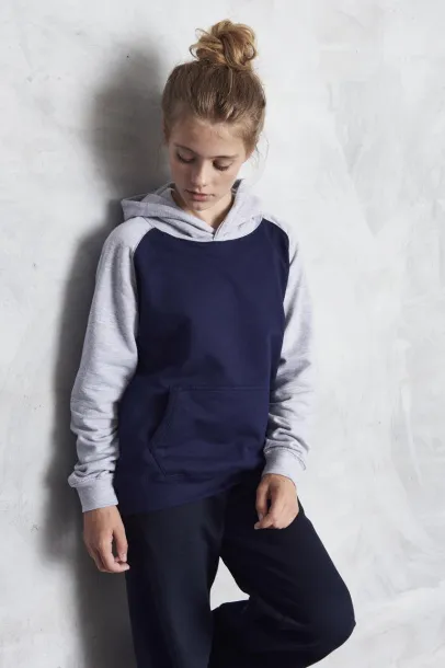  KIDS BASEBALL HOODIE - Just Hoods Heather Grey Jet Black