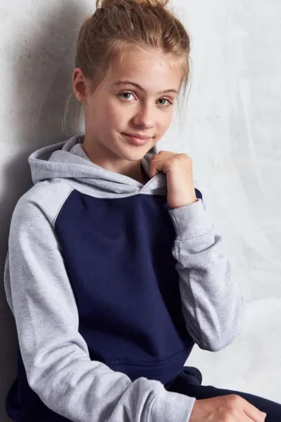  Dječji hoodie - Just Hoods Oxford Navy Heather Grey