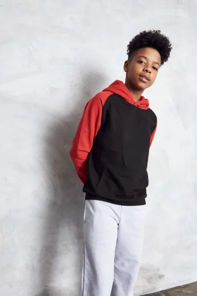  KIDS BASEBALL HOODIE - Just Hoods Jet Black Red