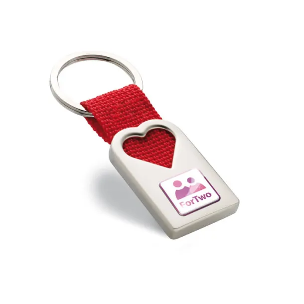 BONHEUR Heart metal key ring Red