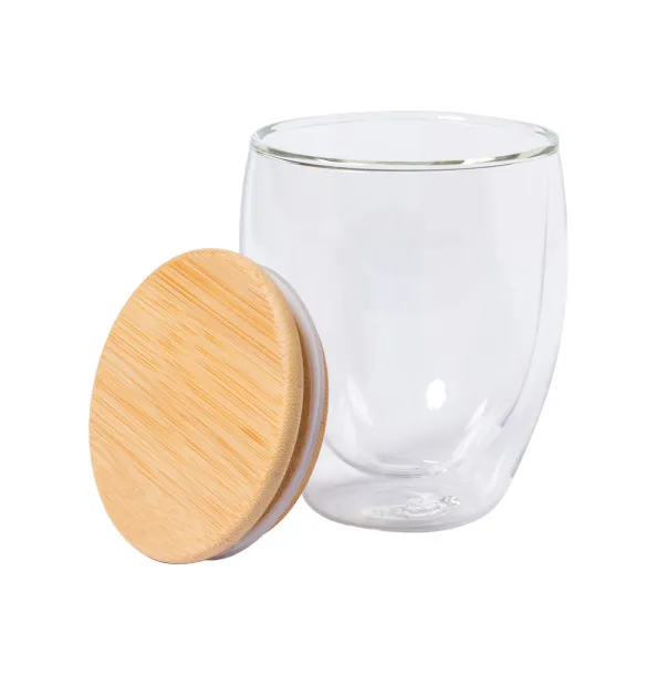 Nystre glass thermo mug Transparent Natural