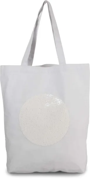  SEQUIN SHOPPER BAG, 280 g/m2 - Kimood White