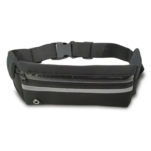 ALLGET water resistant sport waist bag with bottle holder Black