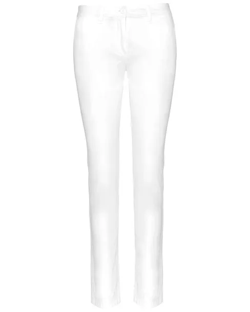  LADIES' CHINO TROUSERS - Kariban White