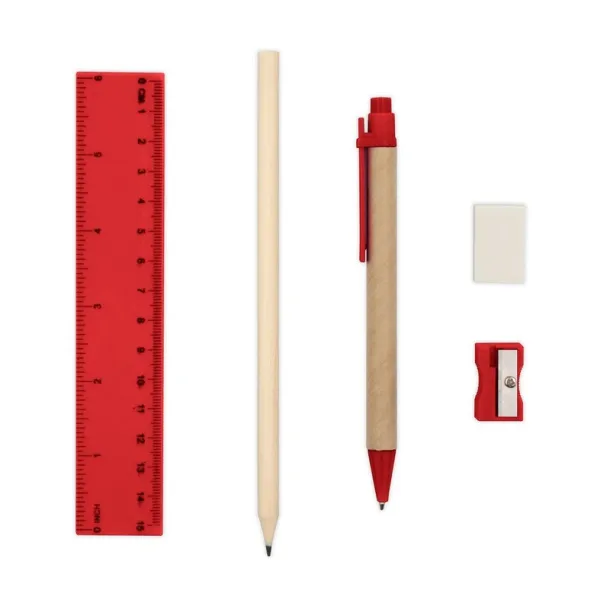  School set, pencil case red