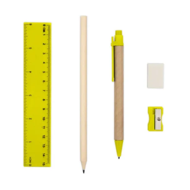  School set, pencil case yellow