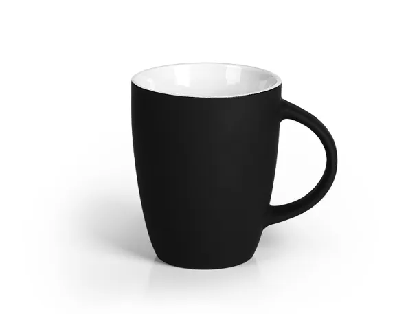 LUCIA SOFT porcelain mug with soft touch finish Black