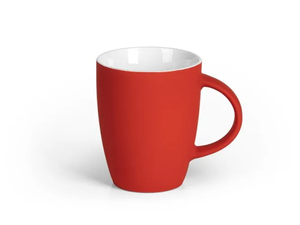 LUCIA SOFT porcelain mug with soft touch finish Red