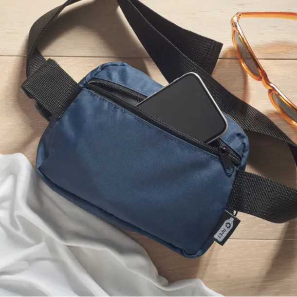 TOSHI 300D RPET polyester waist bag Blue