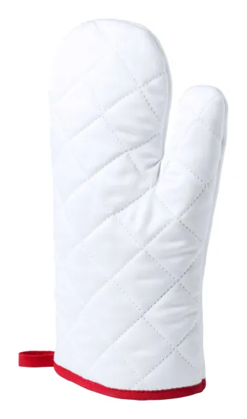 Silax oven mitt White Red