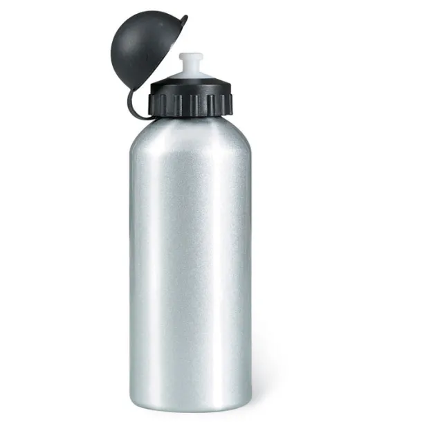 BISCING Metal drinking bottle (600 ml) Matt Silver