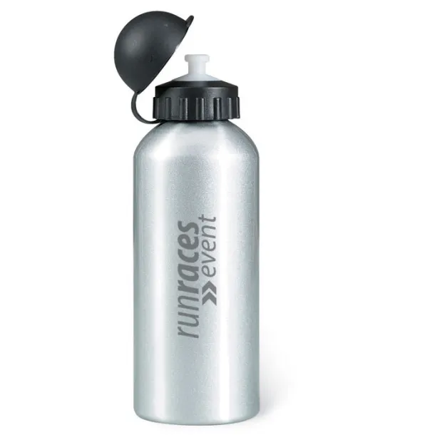 BISCING Metal drinking bottle (600 ml) Matt Silver