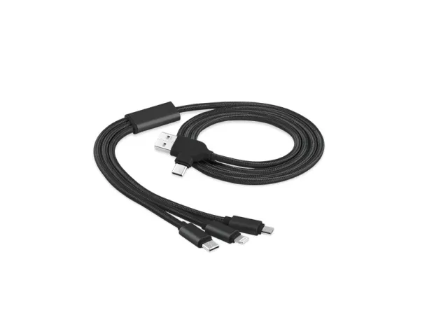 FLET 6IN1 USB kabl za punjenje 3 u 1, duljina 1.2 m - PIXO Black