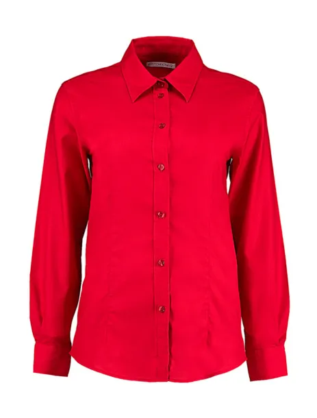  Women's Tailored Fit Workwear Oxford Shirt - Kustom Kit Crvena