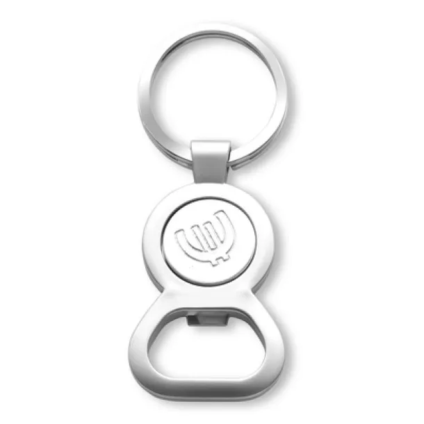  Keyring with shopping cart coin and bottle opener silver