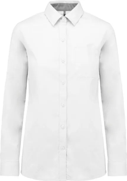  LADIES’ NEVADA LONG SLEEVE COTTON SHIRT - Kariban White