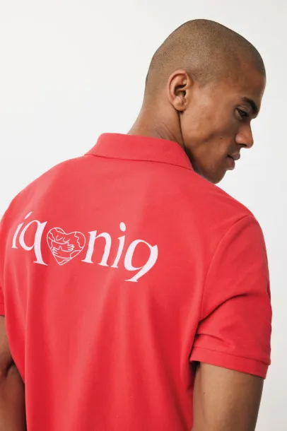  Iqoniq Yosemite recycled cotton pique polo, heather grey - iqoniq Red 