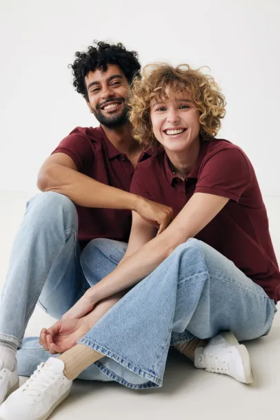  Iqoniq Yosemite unisex polo kratka majica od recikliranog pique pamuka, 220 g/m² - iqoniq burgundy