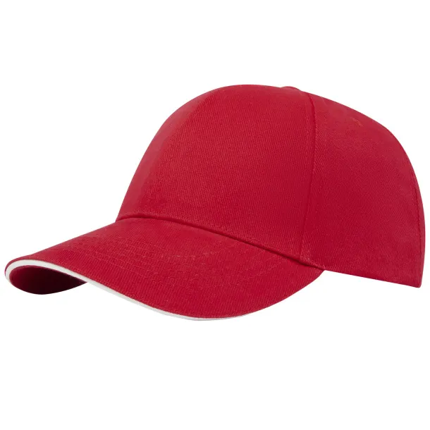 Topaz 6 panel GRS recycled sandwich cap - Elevate NXT Red