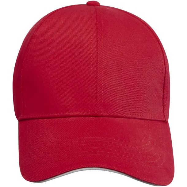 Topaz 6 panel GRS recycled sandwich cap - Elevate NXT Red