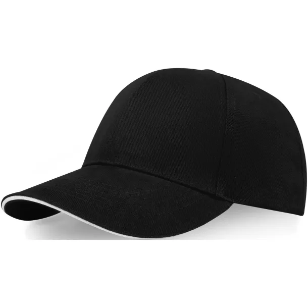 Topaz 6 panel GRS recycled sandwich cap - Elevate NXT Solid black