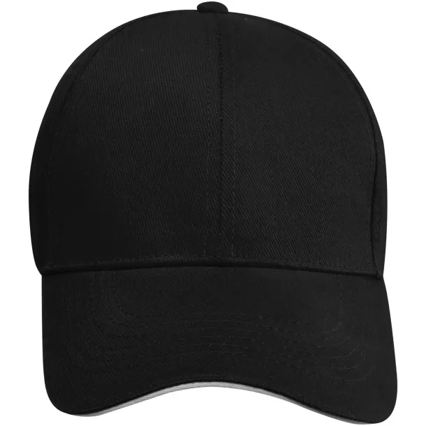 Topaz 6 panel GRS recycled sandwich cap - Elevate NXT Solid black