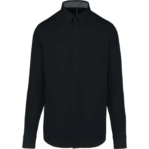  MEN'S NEVADA LONG SLEEVE COTTON SHIRT - Kariban Black