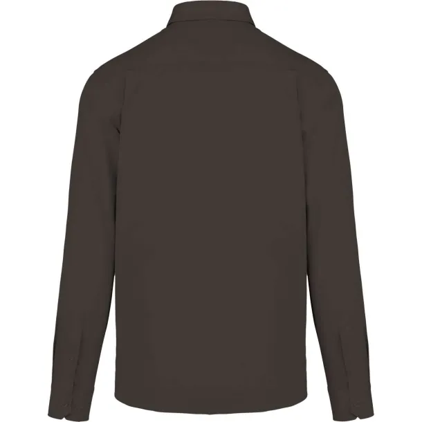  MEN'S NEVADA LONG SLEEVE COTTON SHIRT - Kariban Tamno siva